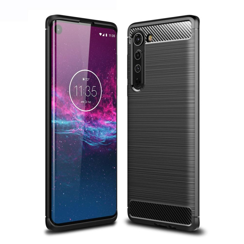 Til Motorola Edge Karbonfiber Deksel - Svart