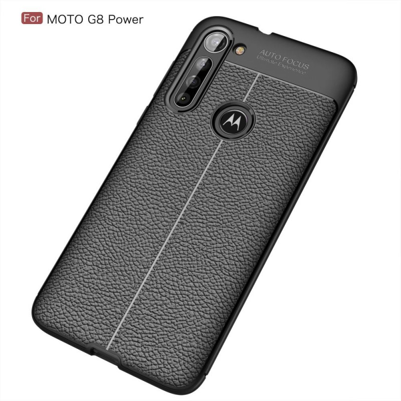 Litchi Texture Soft TPU Case for Motorola Moto G8 Power - Black