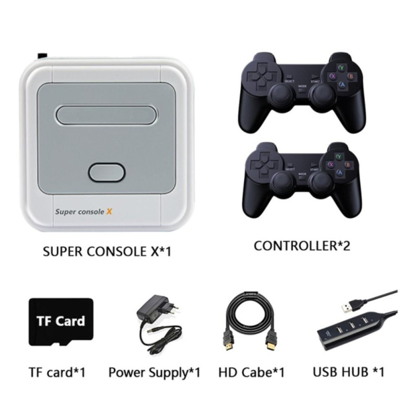SUPER CONSOLE X Mini pelikonsoli 2 langattomalla ohjaimella