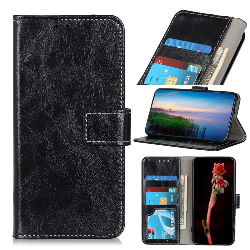 Crazy Horse Wallet Stand Suojakuori - OnePlus 8 - Musta