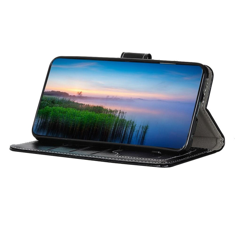 Crazy Horse Wallet Stand Case for OnePlus 8 - Black