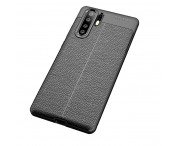 TPU-skal Litchi Grain Huawei P30 Pro - Svart