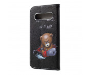 Samsung Galaxy S10 Plånboksfodral - Angry Bear and Warning Words