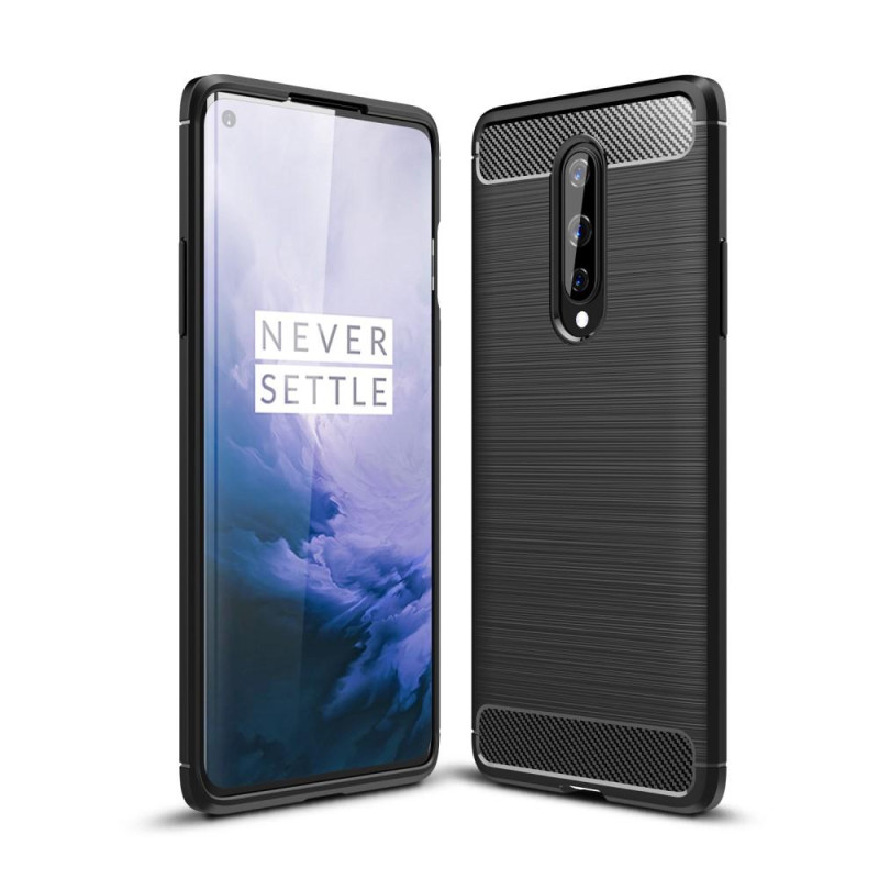 OnePlus 8 Karbonfiber Tekstur TPU - cover - Sort