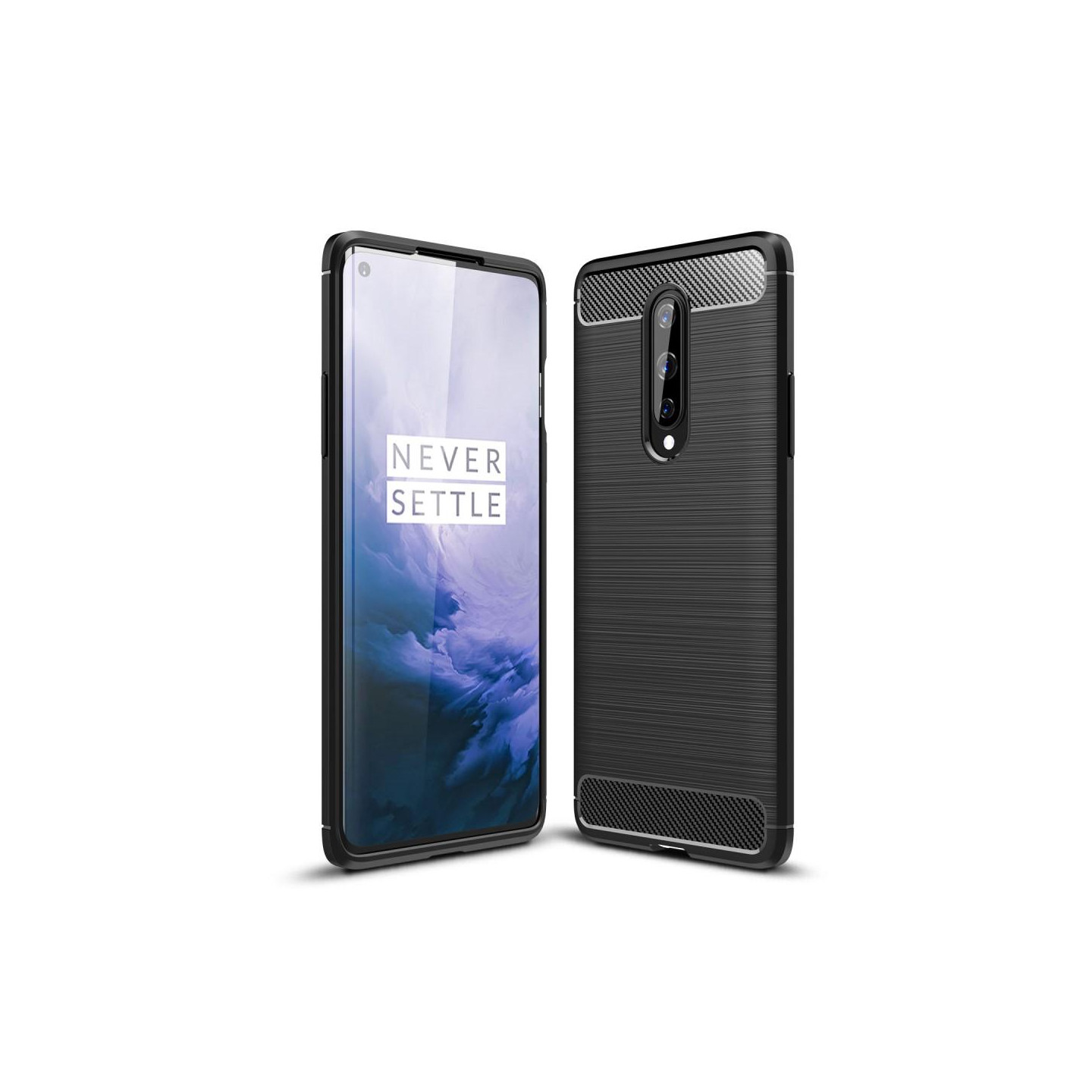 OnePlus 8 Karbonfiber Tekstur TPU - deksel - Svart