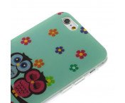 Iphone 6/6S 4.7" TPU Skal Owl Lover & Flower Glitter Powder