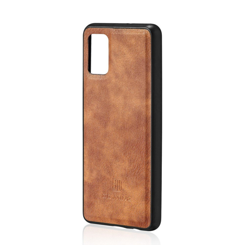 DG.MING Split Leather Wallet Case for Samsung Galaxy A51 - Brown