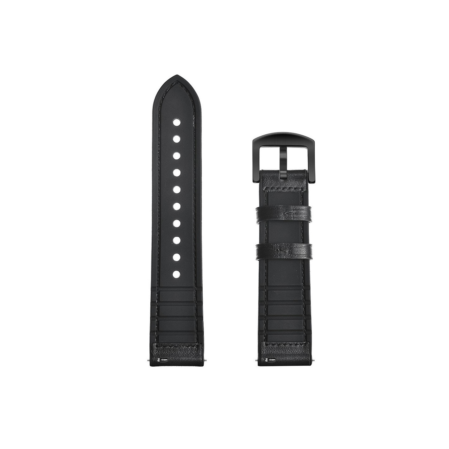 Skinn+Silikonstropp til Huawei Watch GT2 42mm - Sort