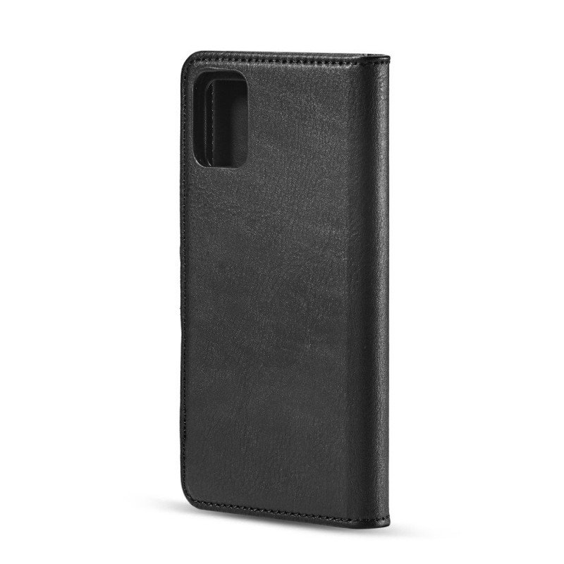 DG.MING Split Leather Wallet Case for Samsung Galaxy A51 - Black