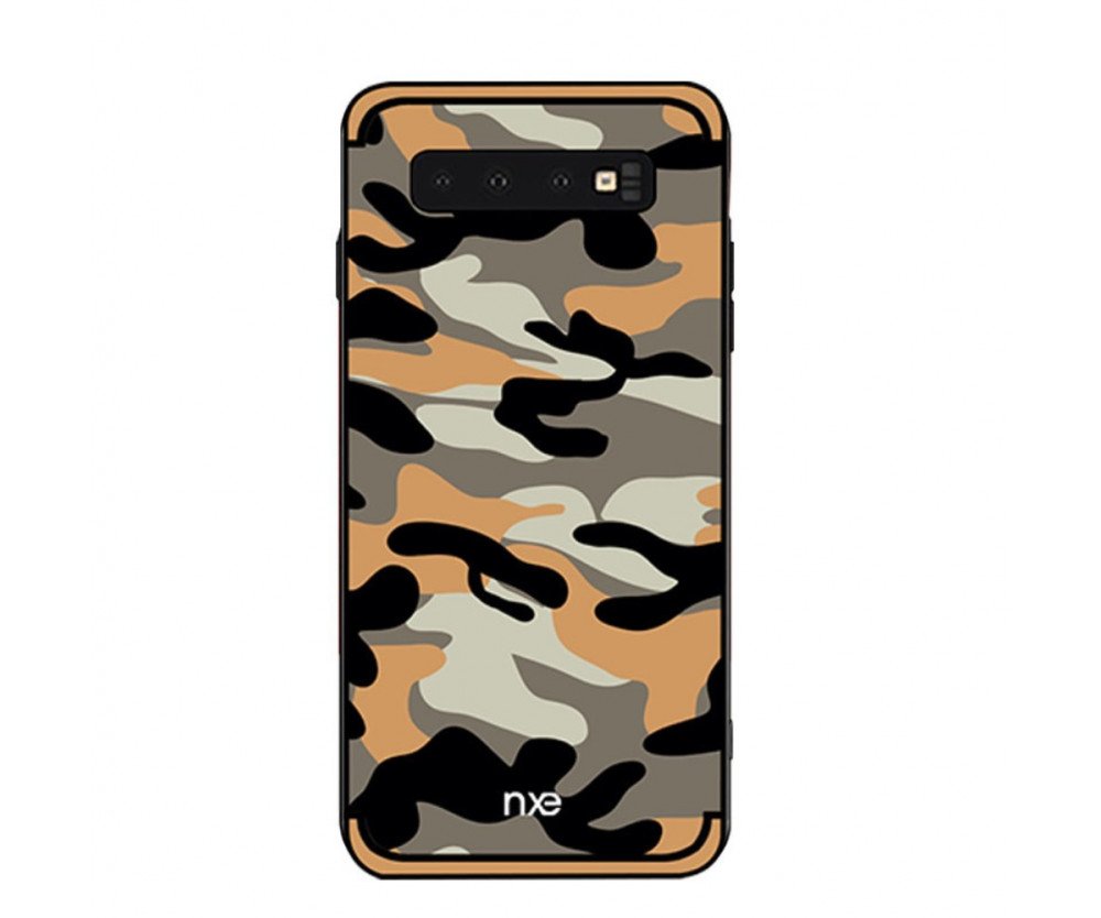 NXE Samsung Galaxy S10+ TPU-Skal - Kamouflage - Gul