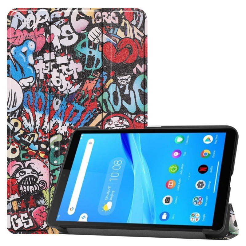 Pattern Tri - fold Stand Cover Lenovo Tab M7 - Graffiti