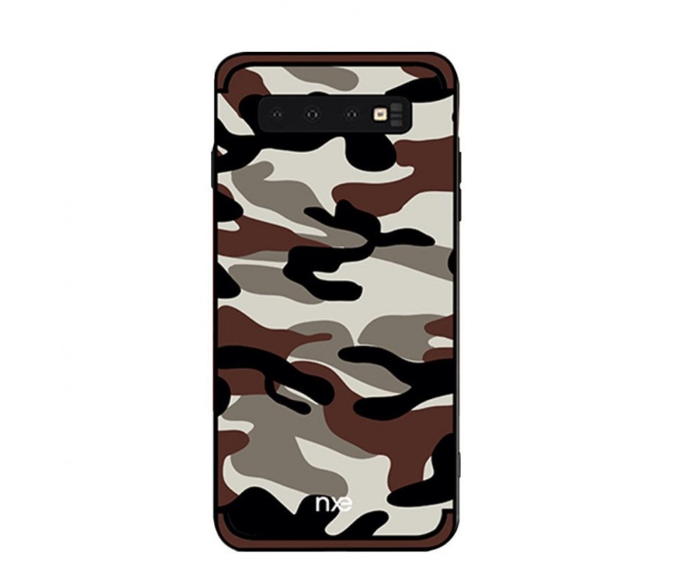 NXE Samsung Galaxy S10+ TPU-Skal - Kamouflage - Brun