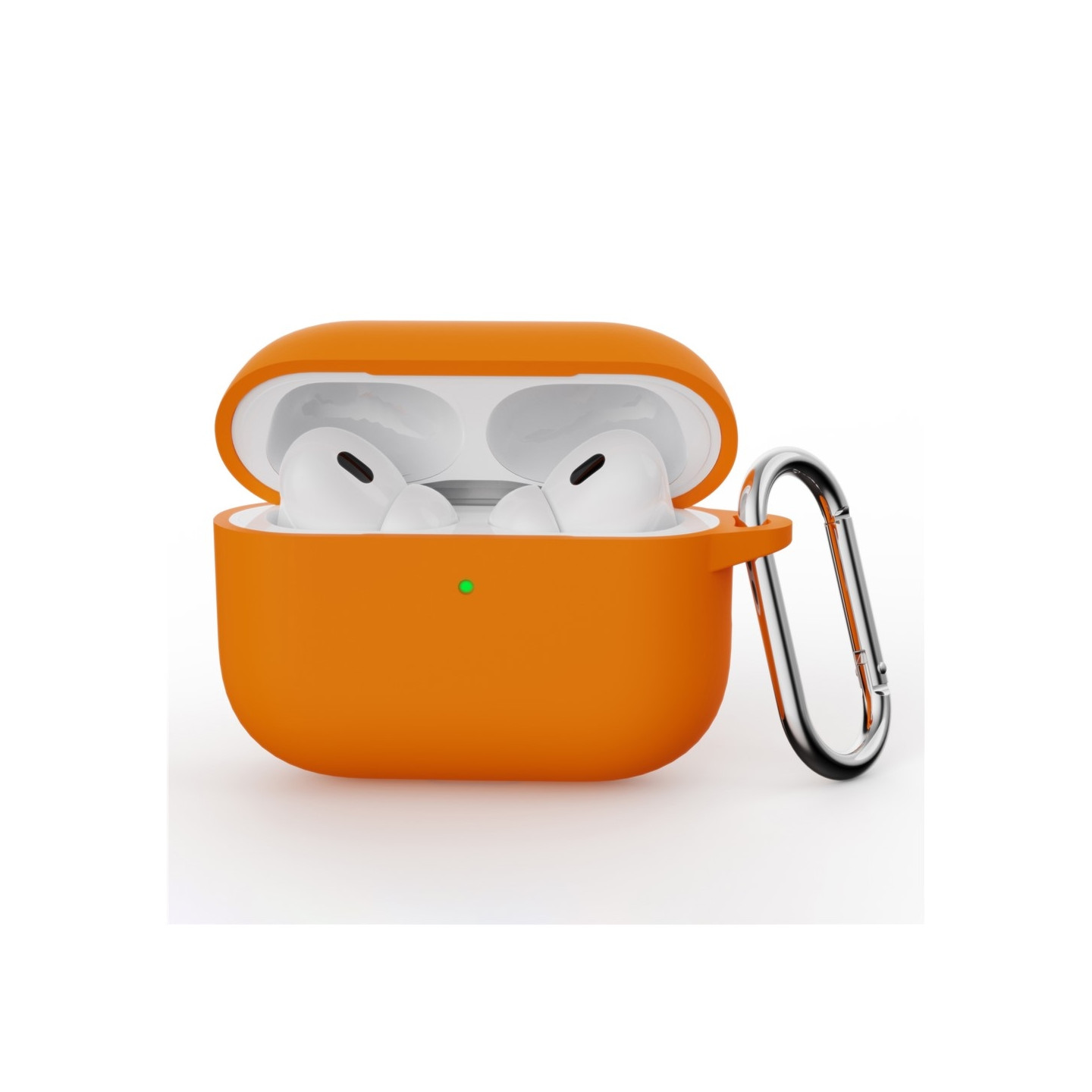 AirPods Pro 3 -kuulokkeille tarkoitettu silikonikuori, integroitu Bluetooth-kuulokkeiden suojus koukulla - Oranssi