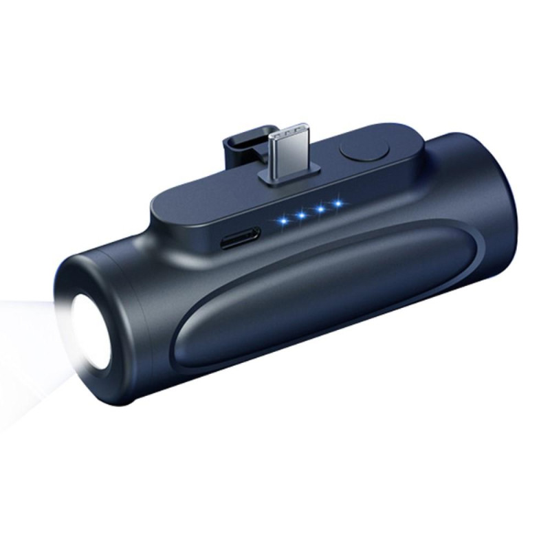 5000mAh kannettava puhelimen laturi USB - C taskulampulla