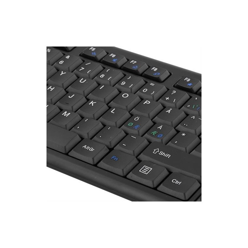 DELTACO Trådløst Tastatur + Mus 2.4GHz USB Nano - mottaker 10m