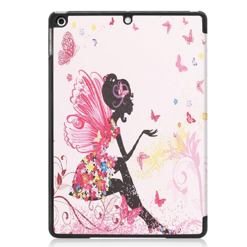 Apple iPad 10.2 (2019) Pattern PU Tri - fold Stand Tablet Case - Beauty