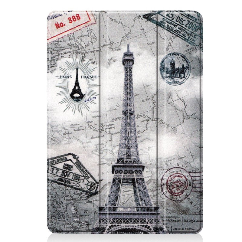 Apple iPad 10.2 Pattern PU Tri - fold Stand Tablet Case - Map