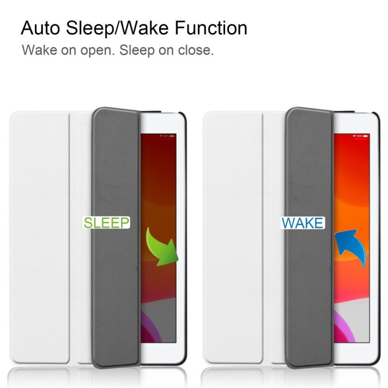 Apple iPad 10.2 2021/2020/2019 Kolminkertainen jalusta tablettikotelo - valkoinen