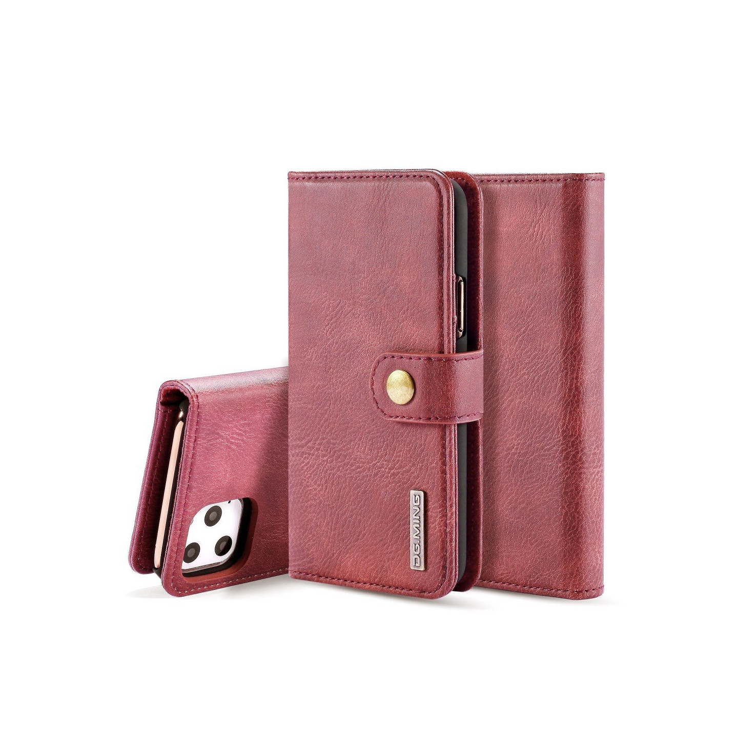 DG.MING iPhone 11 Pro Max tyylikäs lompakkokotelo - punainen