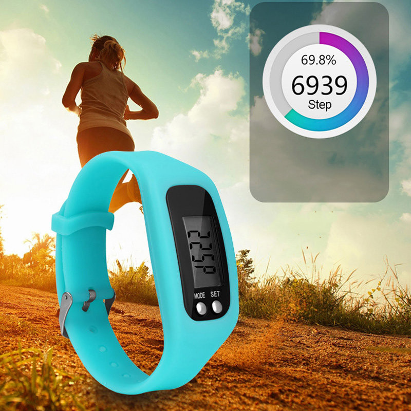 Pedometer Running Step Counter Walking Distance Calorie Counter - Black