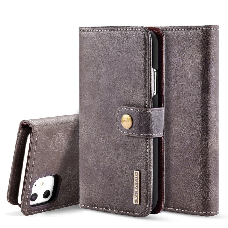DG.MING For iPhone 11 Stylish Wallet Case - Coffee
