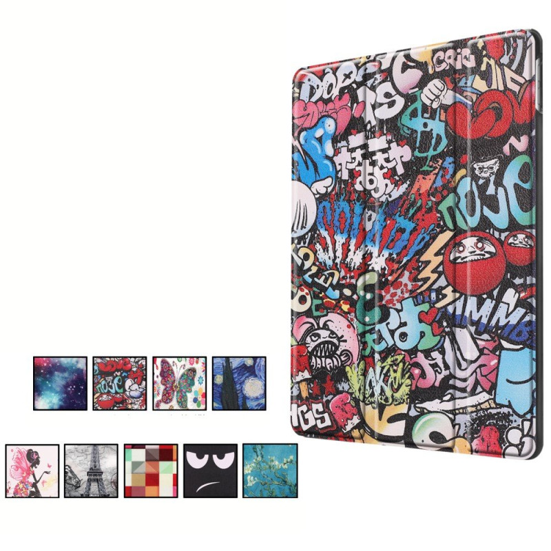 Apple iPad 10.2 Slim Fit Trefoldelig Deksel - Graffitimønster
