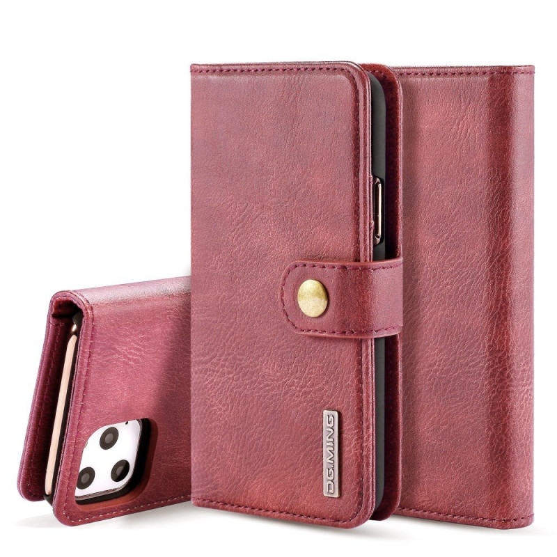 DG.MING For iPhone 11 Pro Stylish Wallet Case - Wine Red