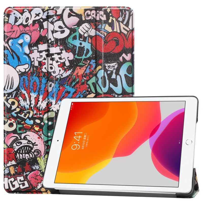 Apple iPad 10.2 Tri - fold Stand Tablet Case - Graffiti Pattern