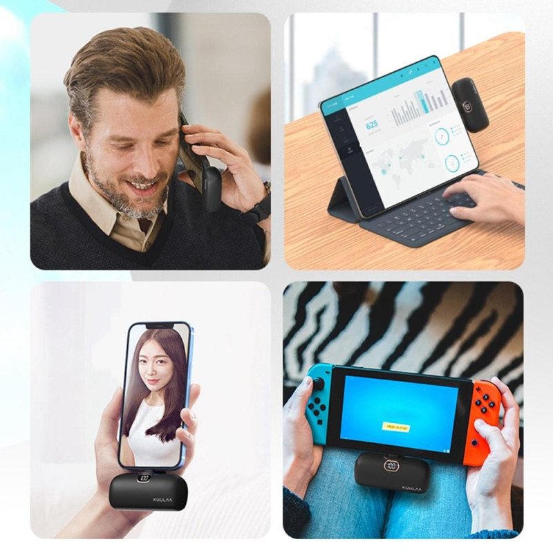 KUULAA 18W 5000mAh bærbar telefonoplader USB - C 2 porte