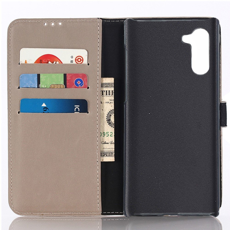 Crazy Horse Lompakkokotelo - Samsung Galaxy Note 10 - Beige