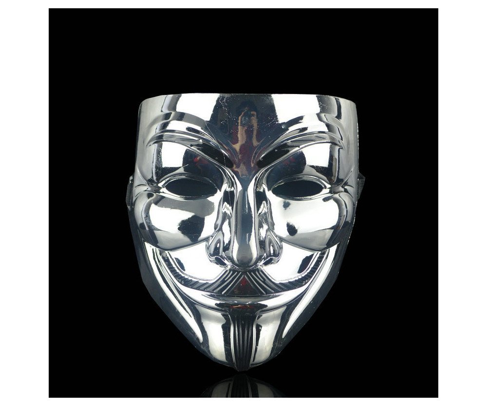 Anonymous face mask Guy Fawkes - Silver