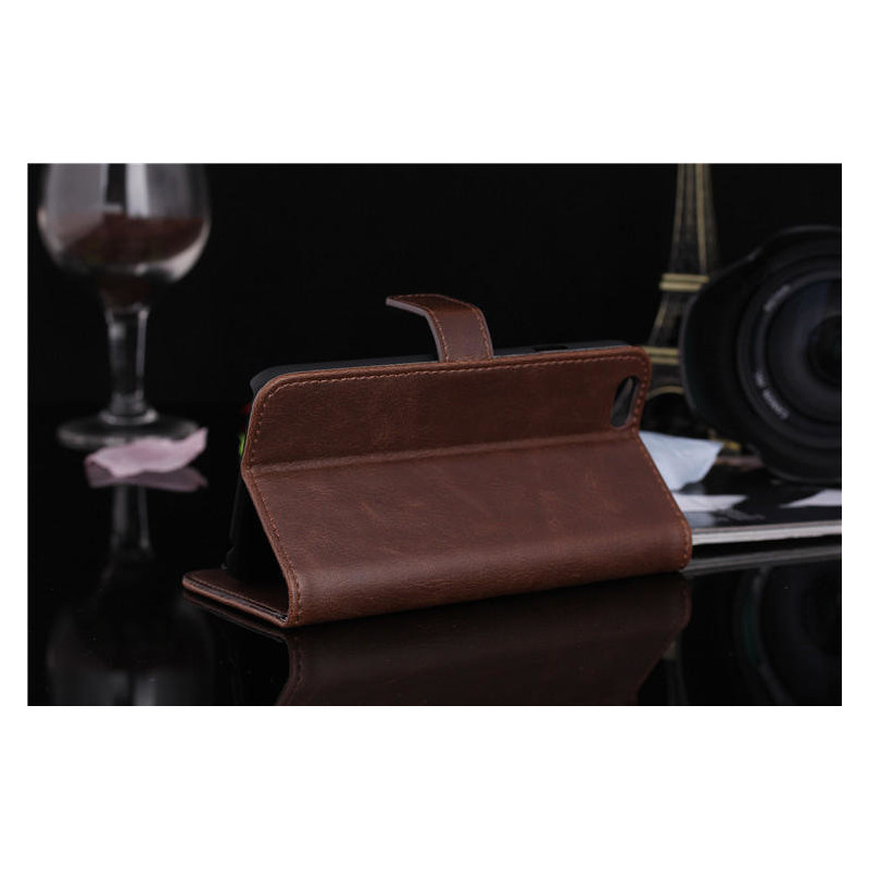 For iPhone 6 / 6s Retro Wallet Case / Fodral - Mörkbrun