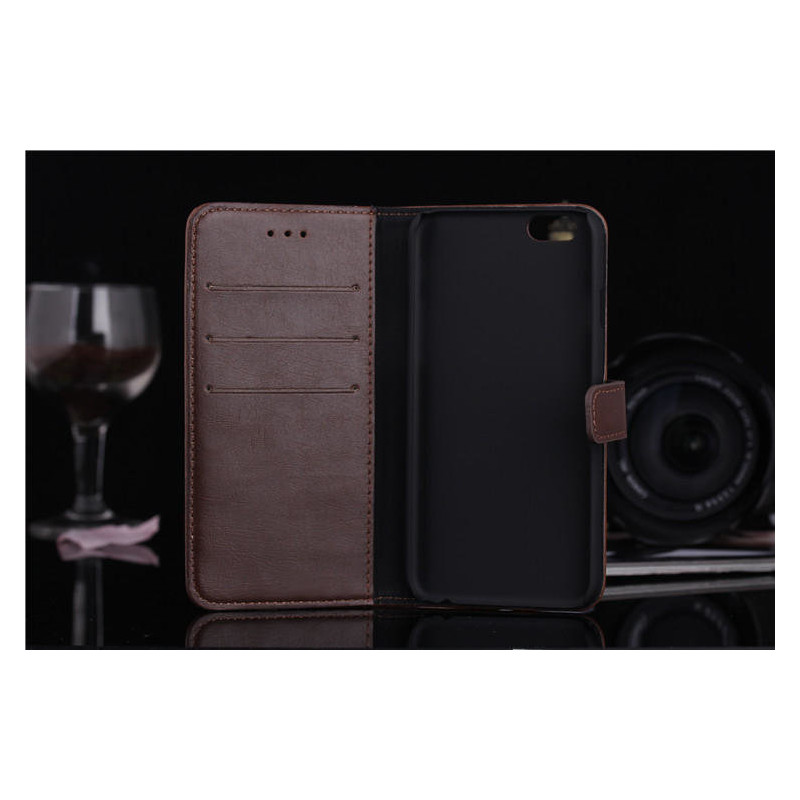 For iPhone 6 / 6s Retro Wallet Case / Fodral - Mörkbrun