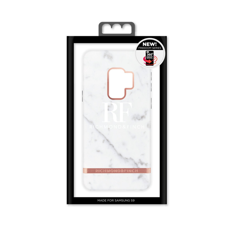 Richmond & Finch suojakuori to Samsung Galaxy S9 Valkoinen Marble - Rosé