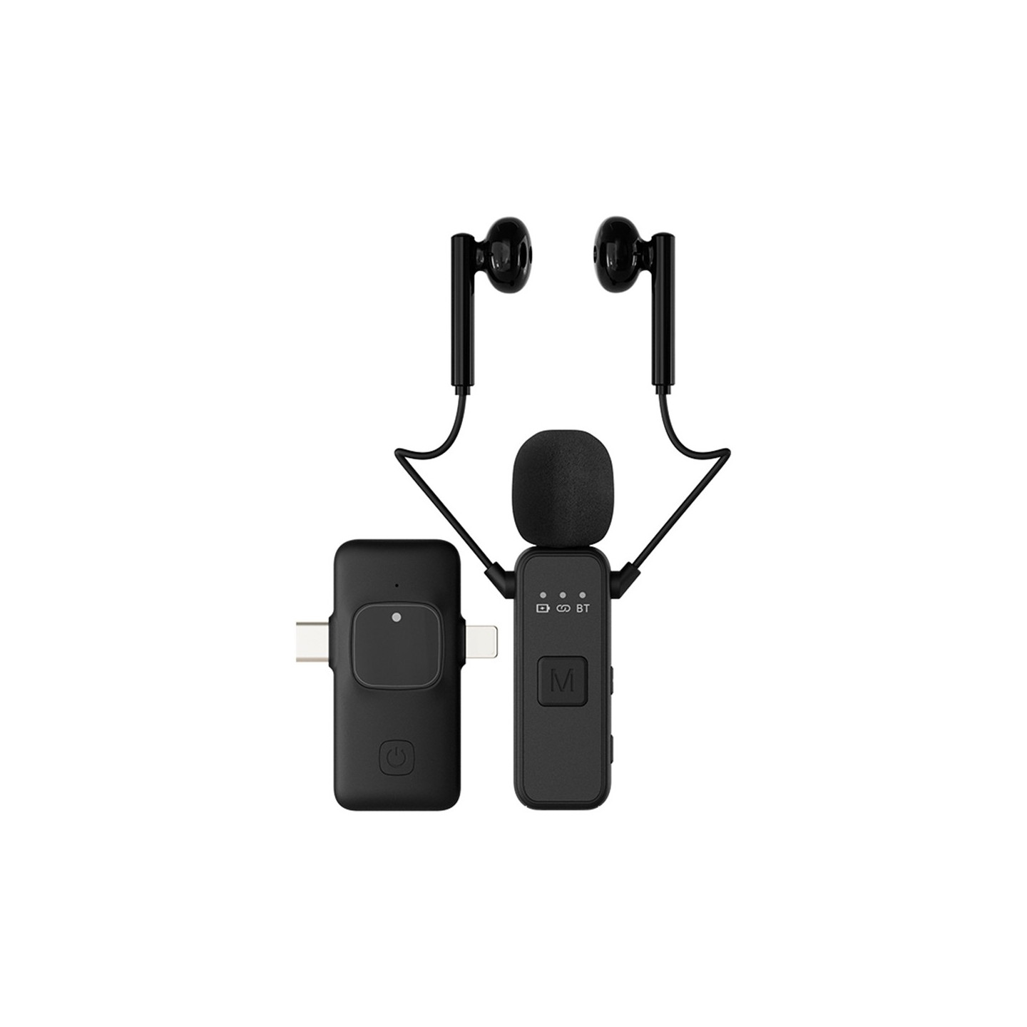 Langaton nappimikrofoni vastaanottimella, live-suoratoisto, laulu, vloggaus, haastattelu