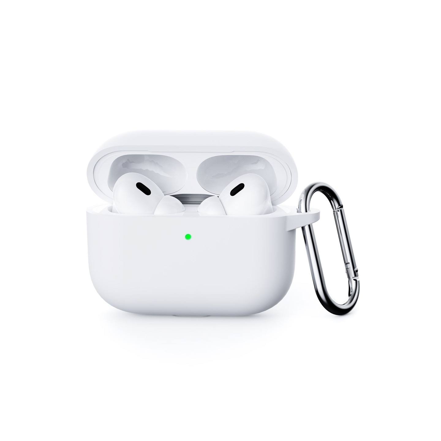 Til AirPods Pro 3 Silikondeksel Integrert Bluetooth-øretelefondeksel med krok - Hvit