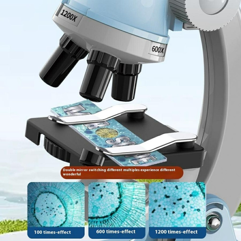 Mikroskop 100X/600X/1200X forstørrelse Vitenskapelig biologisk eksperiment