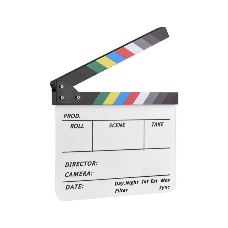 Director Film Clapboard Movie Cut Scene Clapper Board - Colorful Stick