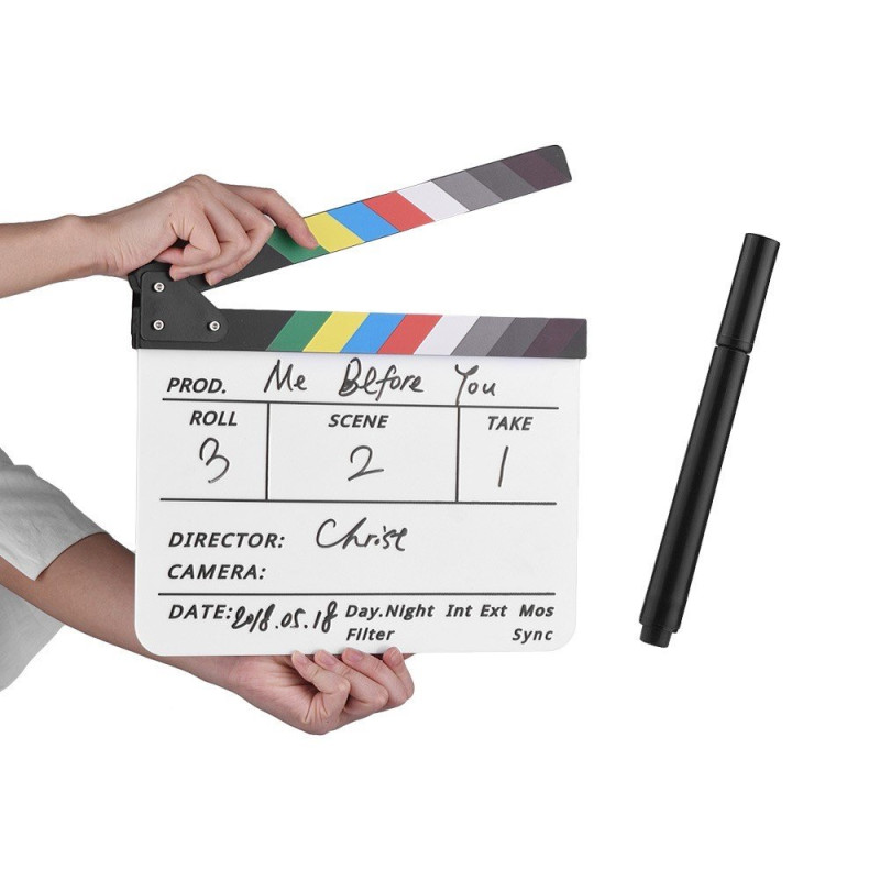 Director Film Clapboard Movie Cut Scene Clapper Board - Colorful Stick