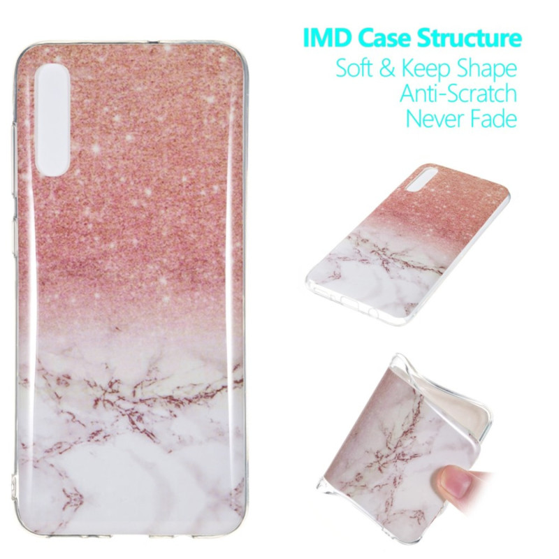 Marble Pattern IMD TPU Soft Back Case for Samsung Galaxy A70 - Style J