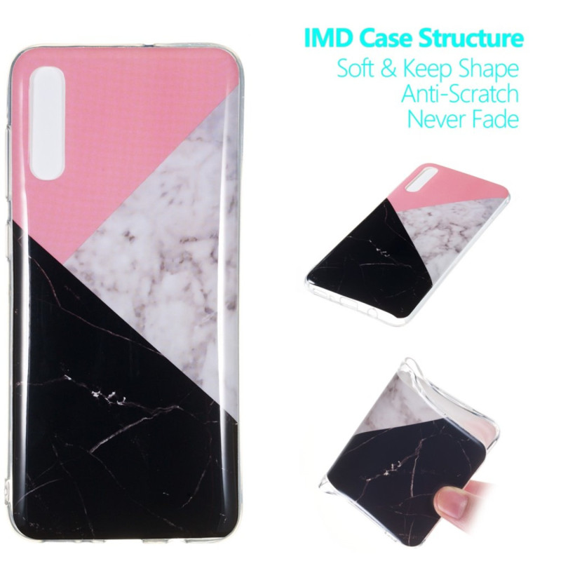 Marble Pattern IMD TPU Soft Back Suojakuori - Samsung Galaxy A70 - Style D