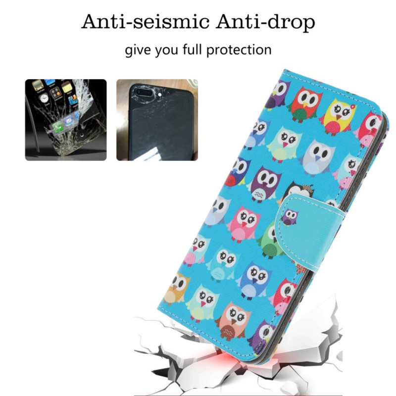 Pattern Wallet Case Samsung Galaxy A70 - Multiple Owls