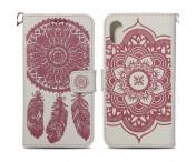 Till iPhone XS Max Plånboksfodral - Dream Catcher - Vit-Rosa