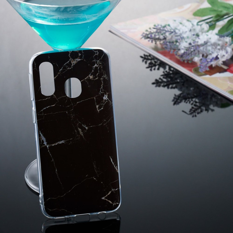 Marble Pattern IMD TPU Soft Back Case for Samsung Galaxy A40 - Style A