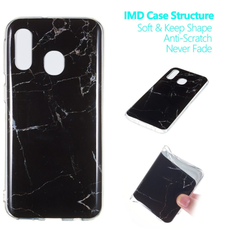 Marble Pattern IMD TPU Soft Back Suojakuori - Samsung Galaxy A40 - Style A