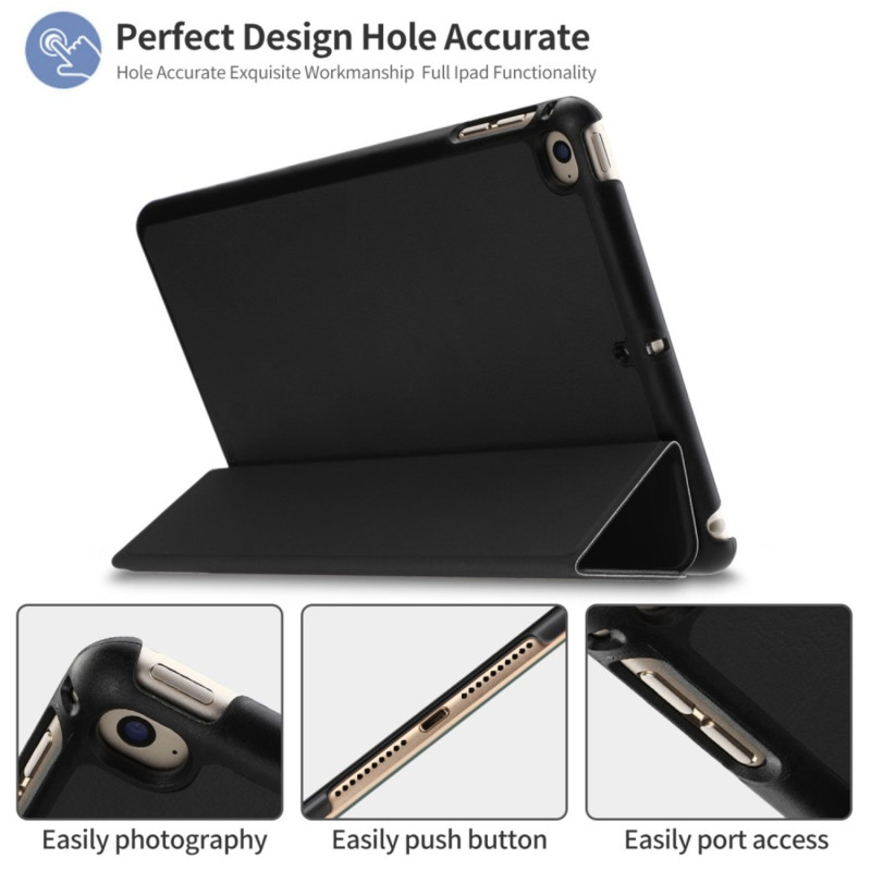 Tri - fold Stand Leather Smart Case for iPad mini (2019) 7.9 inch - Black