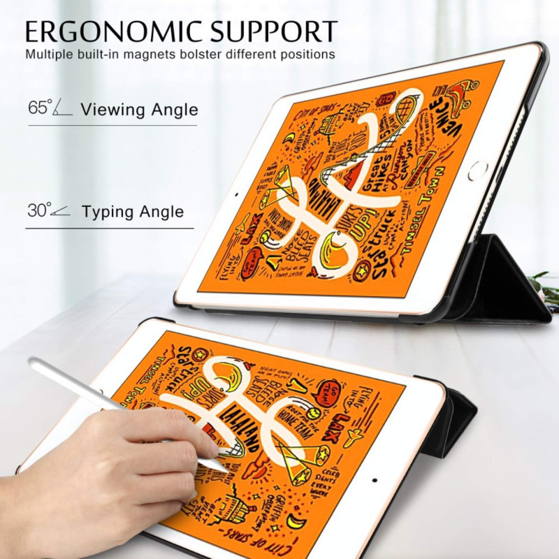 iPad Mini 2019/Mini 4 Slim Fit Trefoldelig Deksel - Svart
