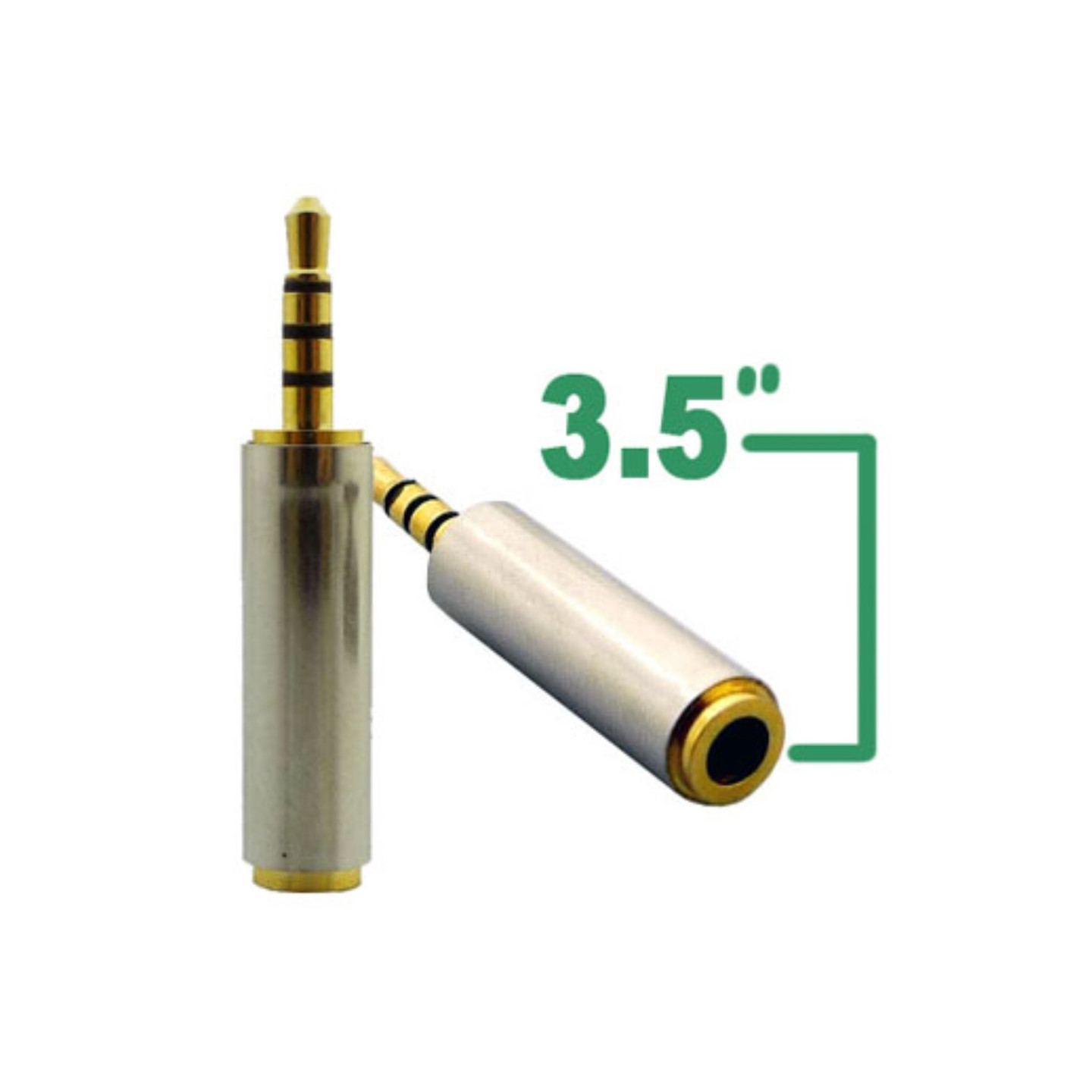 Gullbelagt 3,5 mm kvinnelig til 2,5 mm mannlig lydadapter