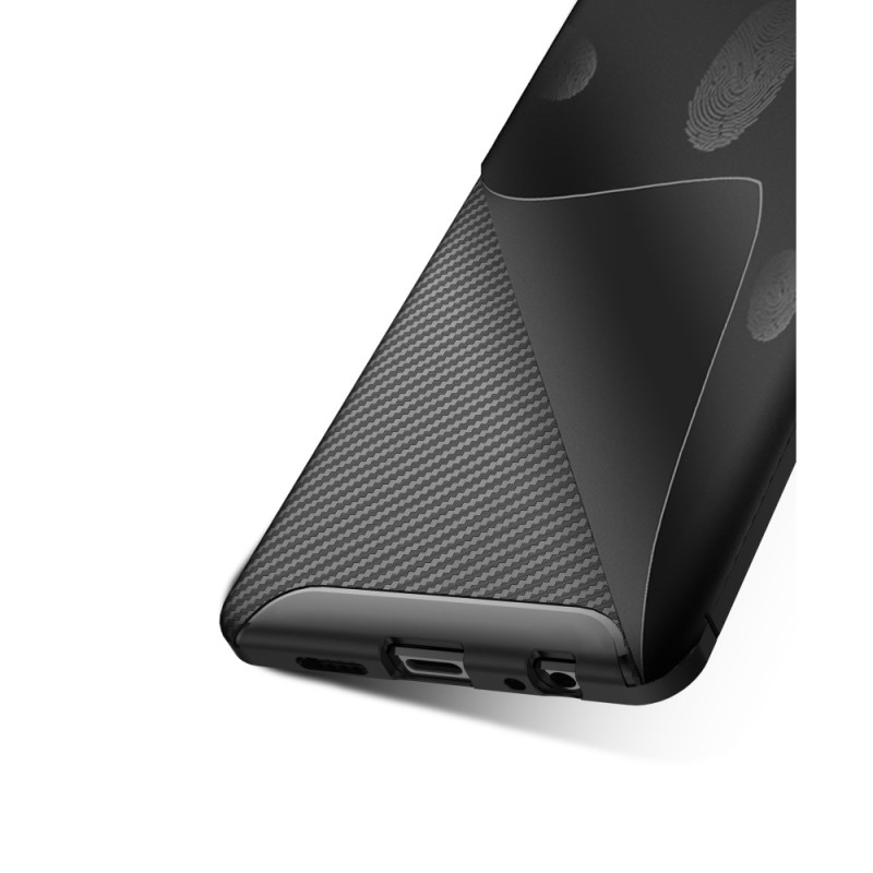 Huawei P30 Karbonfiber Teksturcover - Sort