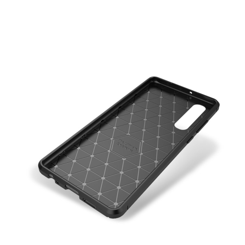 Carbon Fiber Texture Brushed TPU Shell Huawei P30 - Musta